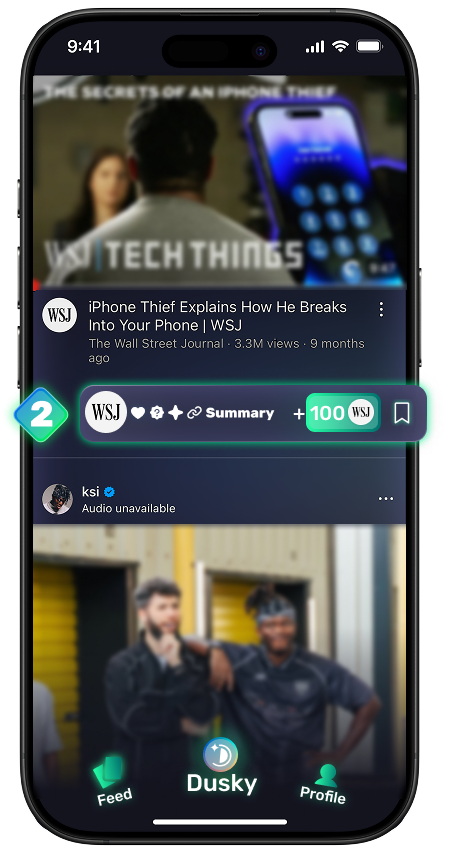 Dusky app interface showcase